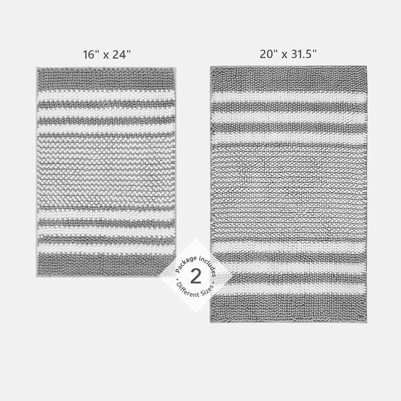 Bathroom Rugs Set 2 Piece,(20" x 32" Plus 16" x 24", Gray) On Sale Bed Bath & Beyond 39904448